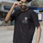 DRESSTRA Men's Oversized Graphic Printed T-Shirt | Blinded by the Lights Back Print | Premium Cotton Casual Streetwear Tee for Men